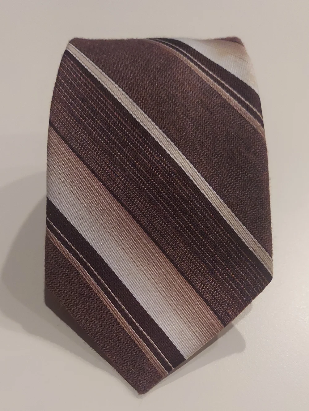 Vintage 1970s Botany 500 Brown Striped Tie